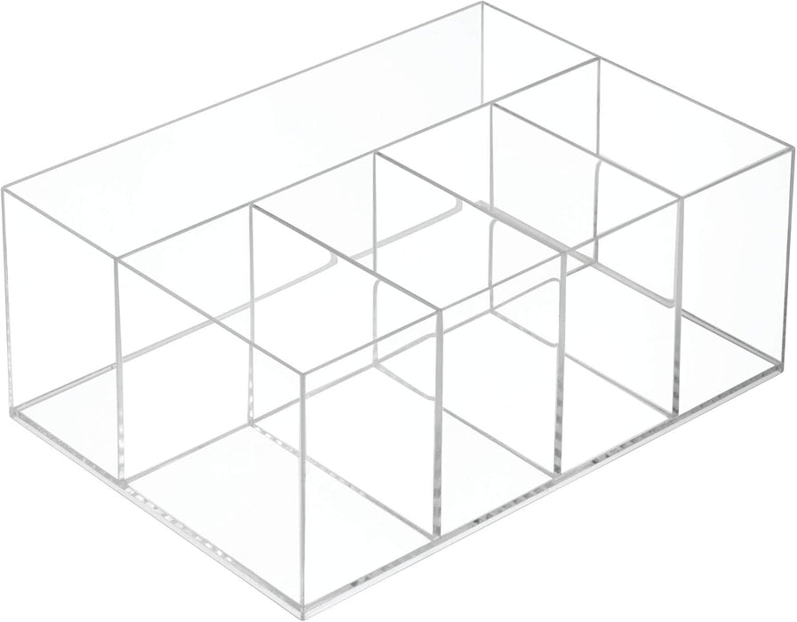 INTERDESIGN Idesign Organizer For Vanity Cabinet To Hold Makeup Beauty Products Hair Accessories – 5 Compartments, Clear Clarity Cosmetic, 5 Section
