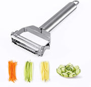 DELFINO Peeler Stainless Steel Cutter Slicer for Carrot Potato Melon Gadget Vegetable Fruit Steel Peeler Double Sided Blade Multi-functional Vegetable Cutter and Fruit Slicer Dual Blade for Kitchen