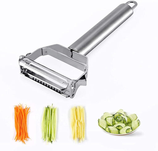 DELFINO Peeler Stainless Steel Cutter Slicer for Carrot Potato Melon Gadget Vegetable Fruit Steel Peeler Double Sided Blade Multi-functional Vegetable Cutter and Fruit Slicer Dual Blade for Kitchen
