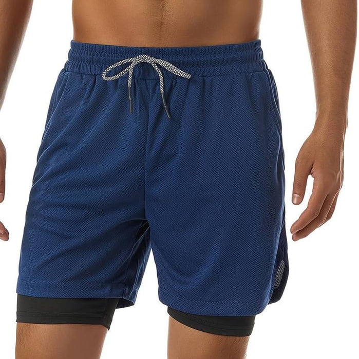 VITION Gym Shorts for Men, Men's Activewear Running Shorts,Drawstring Gym Shorts Men, 2 Layer Loose Athletic Shorts with 4 Pockets