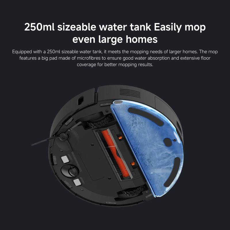 Xiaomi Robot Vacuum S10T, Smart LDS Navigation, 8000Pa Powerful Suction, 5200mAh Large Battery Capacity, 2-in-1 Vacuum and Mop, App Control, Pet Hair & Carpet Cleaning, Black