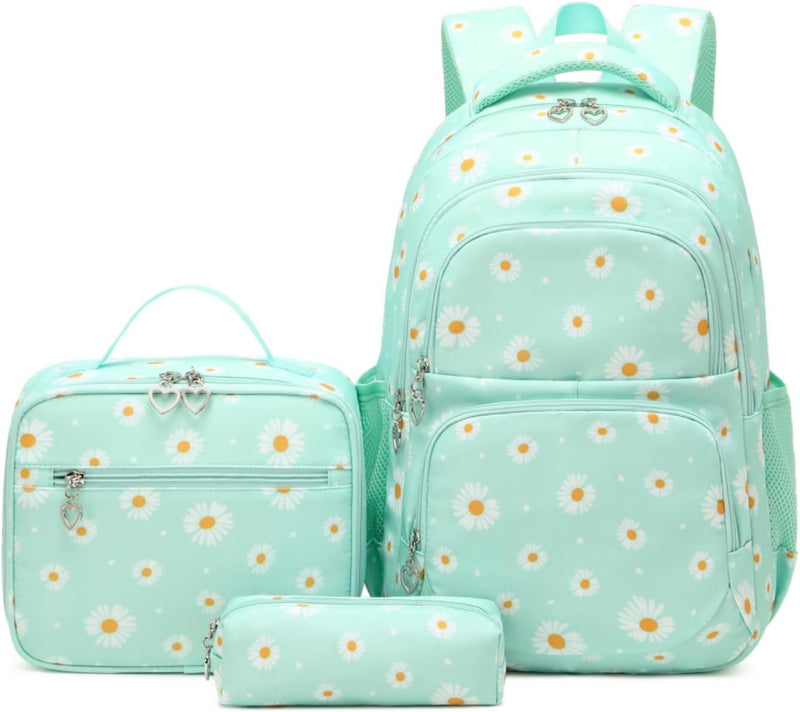 Armbq Girls Backpack Kids School Bookbag Set for Teen Girls Elementary Students Casual Back Pack with Lunch Box