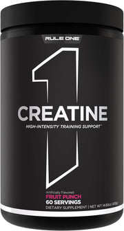 Rule 1 Creatine Powder Pure Micronized Creatine Monohydrate for High-Intensity Exercise and Lean Body Mass Support, Flavored and Unflavored (60 Servings, Fruit Punch) - Fruit Punch 60 Servings