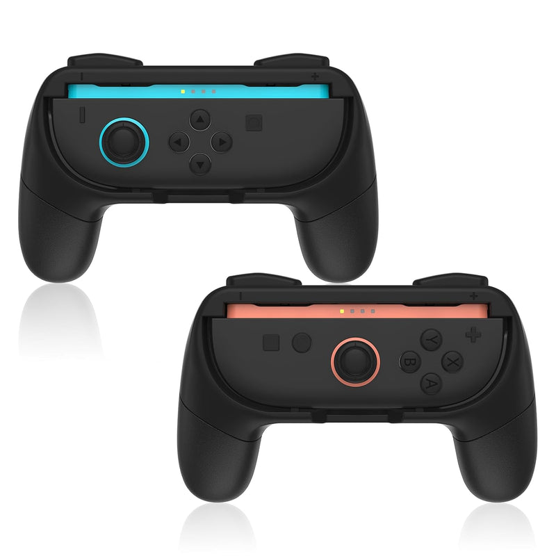 JOWILIN Joy-Con Grips for Nintendo Switch 2 (2025), 2 Pack Ergonomic Handle Joystick Kit Accessory, Comfortable & Anti-Slip Game Controller Kit for Nintendo Switch 2 Joycon Controller (Black)