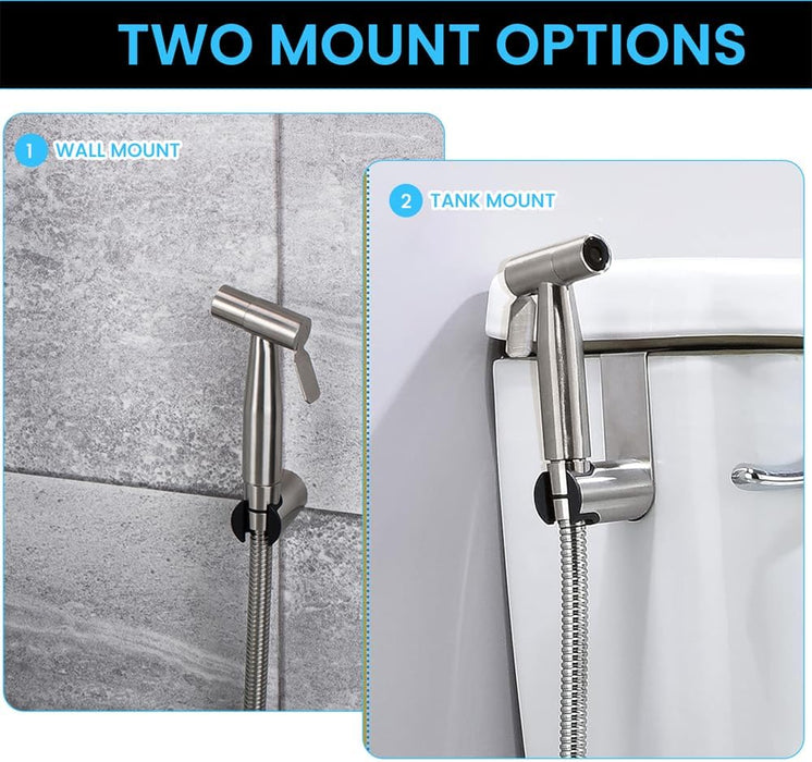 Handheld Bidet Sprayer for Toilet, Jet Sprayer for Toilet Cloth Diaper Sprayer Set, Bathroom Stainless Steel Spray for Personal Hygiene, Adjustable Muslim Shower Bidets for Existing Toilets (2 Pcs)