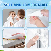 160 Count Disposable Face Towels, Ultra Soft & Thick Facial Wash Cloth for Sensitive Skin, Makeup Removal, Wet & Dry Use, Biodegradable Face Wipes for Skin Care and Cleansing, Comes with Hook