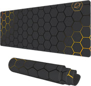 Desk Mat, Field Landscape Oil Painting Extended Gaming Mouse Pad Large, 31.5"x11.8" Big Mouse Pad with Non-Slip Base and Stitched Edge, Long Computer Keyboard Mouse Mat for Home Office Work - 30 x 80 Ø³Ù Black Gold Honeycomb Technology