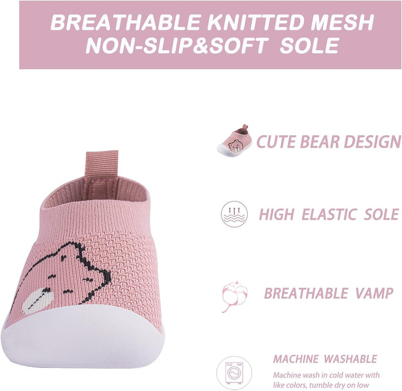 Baby Toddler Non-Skid Sock Shoes Indoor Slipper Breathable Cotton Mesh Lightweight Sole Infant Boy Girls Kids Children