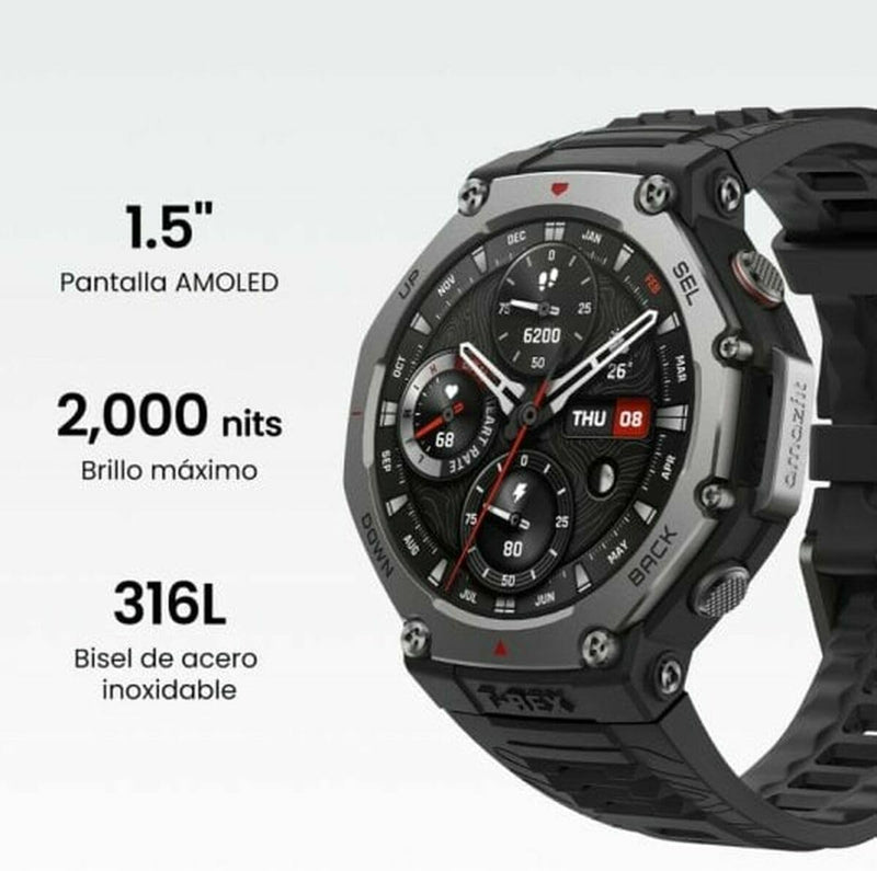 Amazfit T-Rex 3 Rugged/Military Smart Watch 48mm, 27 Day Battery, GPS (with Privacy), Offline Maps, 328 Feet Water-Resistant, 170 Fitness/Sport Modes, AI, Voice Control, for Android or iPhone