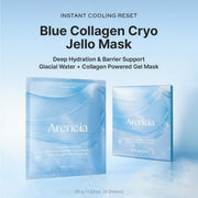 PDRN Blue Collagen Hydrogel Face Mask with Glacial Water for Cooling & Hydration, Skin Soothing & Firm-Looking Care, Korean Skincare, 35 g x 4 ea
