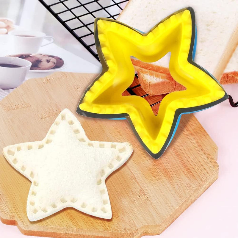 FineGood 32 Pcs Sandwich Cutter Set, Sandwich Cutter and Sealer Cookie Cutters Vegetable Fruit Cutters Shapes for Kids with Food Picks Brush