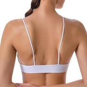 Dress Cici Women'S V Neck Triangle Strappy Sport Bra With Strappy Shoulder Strap