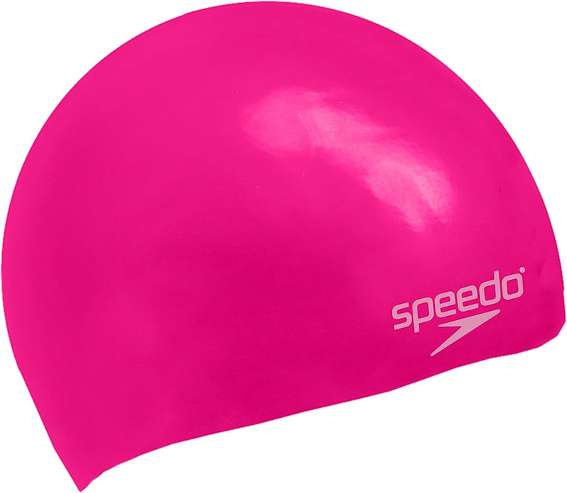 Unisex Kids Junior Plain Moulded Silicone Junior Swimming Cap Swimming Cap - One Size Rose Cerise