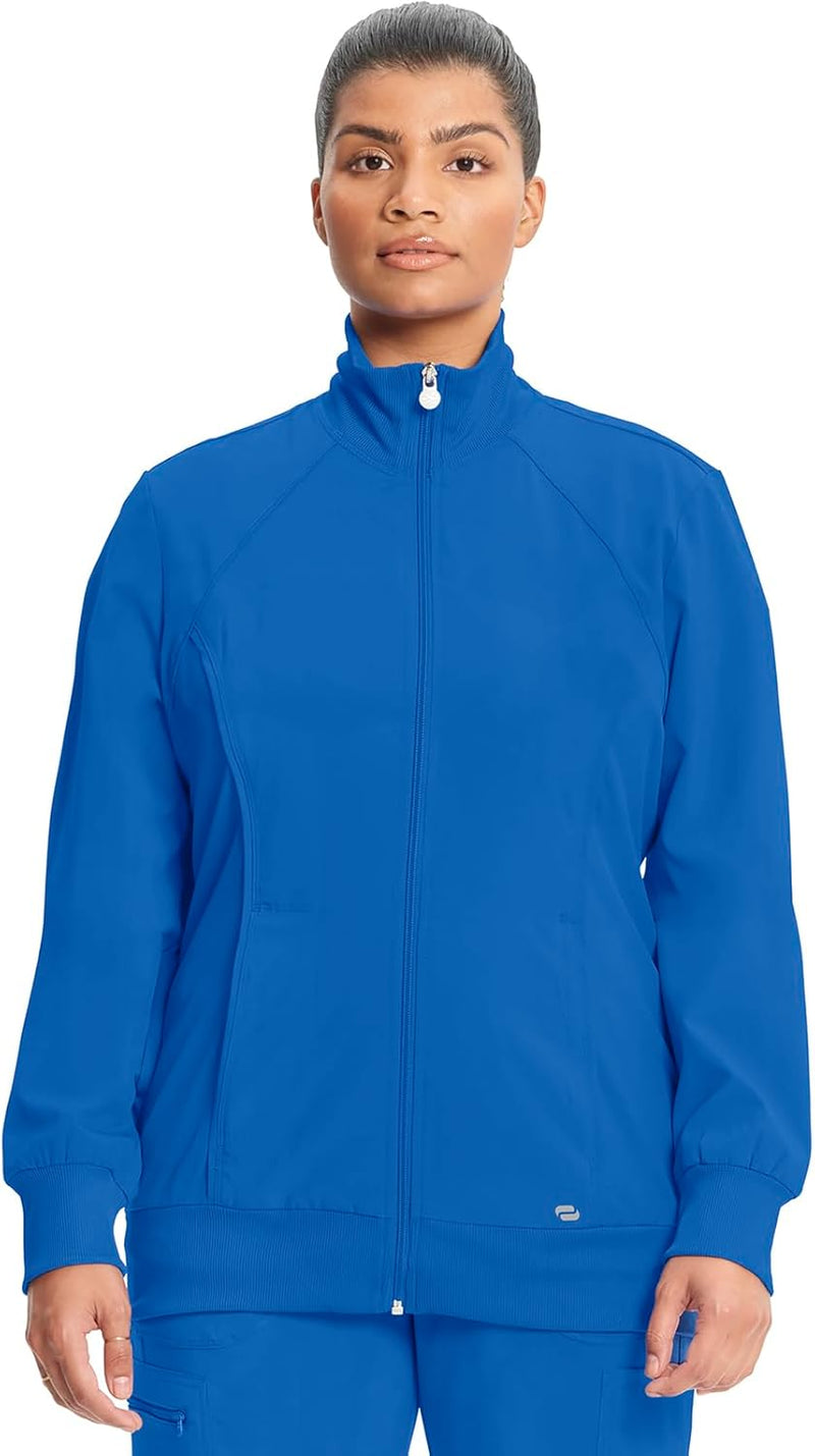 Zip Front Scrub Jackets for Women, 4-Way Stretch Fabric, 2391A - Royal