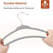Red Dot Gift® Baby Velvet Hangers 11Inch/28cm - Nursery Clothes Hangers Non Slip Toddler Hangers, 360 Chrome Swivel Hook (White, 30)