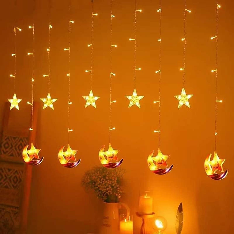 Eid Moon With Stars Decorative Lights | Ramadan Decoration Lights

