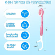 SKY-TOUCH 5 in 1 Toothbrush & Floss, 26Pcs mini toothbrushes with Toothpaste, All in one Oral Care on The go, 5 in 1 mini Brush, Toothpaste and Floss, Disposable Travel Toothbrush Set