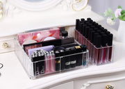 FAJ Lip Gloss Holder Organizer, 27 Spaces Clear Acrylic Makeup Lipgloss Display Case