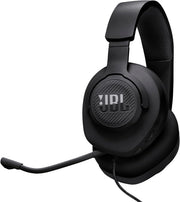 JBL Quantum 100 Wired Over-Ear Gaming Headset with a Detachable Voice-Focus Boom Mic, QuantumSOUND Signature, Lightweight Headband, Memory Foam Ear Cushion, PC and Gaming Console Compatible - Black - Black Quantum 100 M2