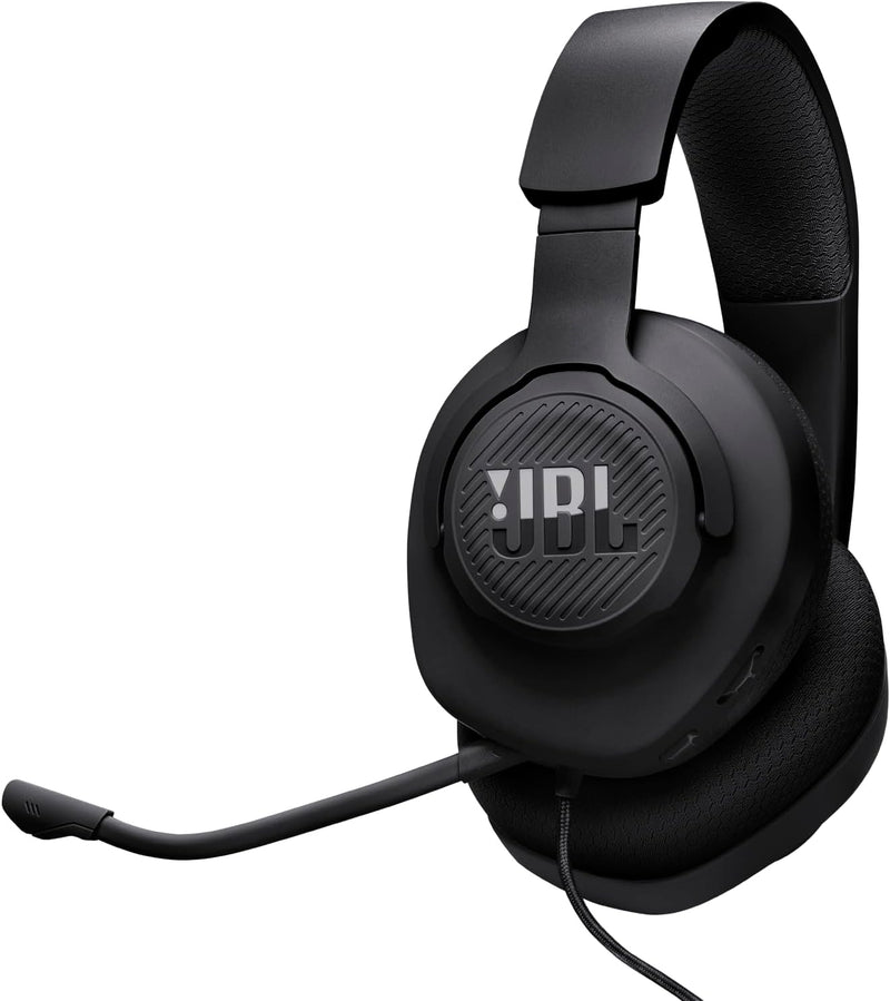 JBL Quantum 100 Wired Over-Ear Gaming Headset with a Detachable Voice-Focus Boom Mic, QuantumSOUND Signature, Lightweight Headband, Memory Foam Ear Cushion, PC and Gaming Console Compatible - Black - Black Quantum 100 M2