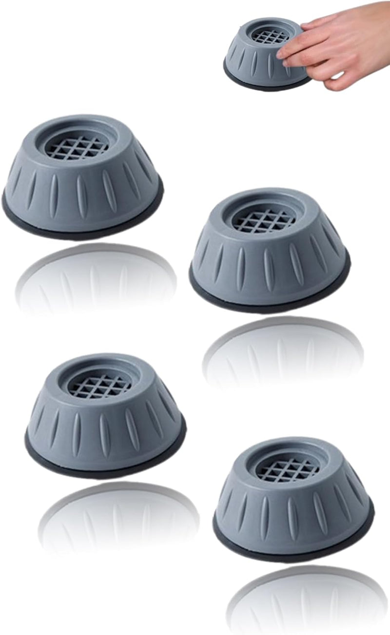 Sweet seven® Shock and Noise Cancelling Washing Machine Support Pads, Black Rubber Round Anti-Vibration Feet, Reduce Movement and Noise for Enhanced Performance, 4PCS