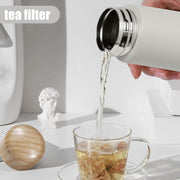 Small Water Bottle with Straw, Mini Thermos Flask, for Hot and Cold Drinks, Leak-Proof Lid, Stainless Steel, One-Hand Open, 150ml, Portable for Coffee, Milk, Juice, White
