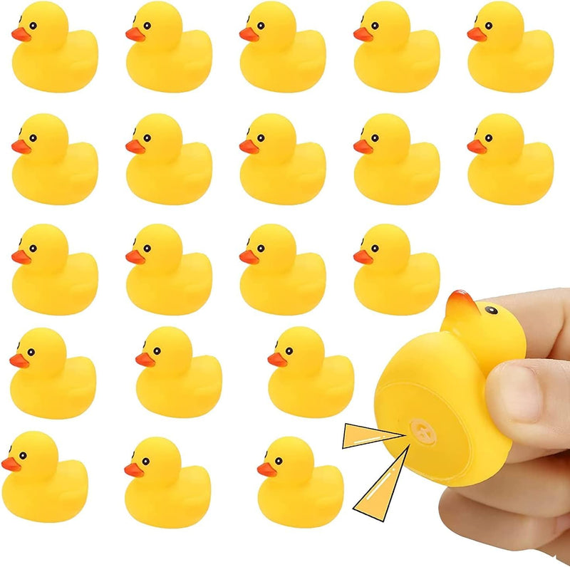 GoodGoodsLtd MINI Rubber Ducks,Little Rubber Ducks Tiny Baby Shower Rubber Ducks,Squeak Fun Rubber Ducks in Bulk Bath Toy Float Decorations For Shower Birthday Party Favors,20Pcs