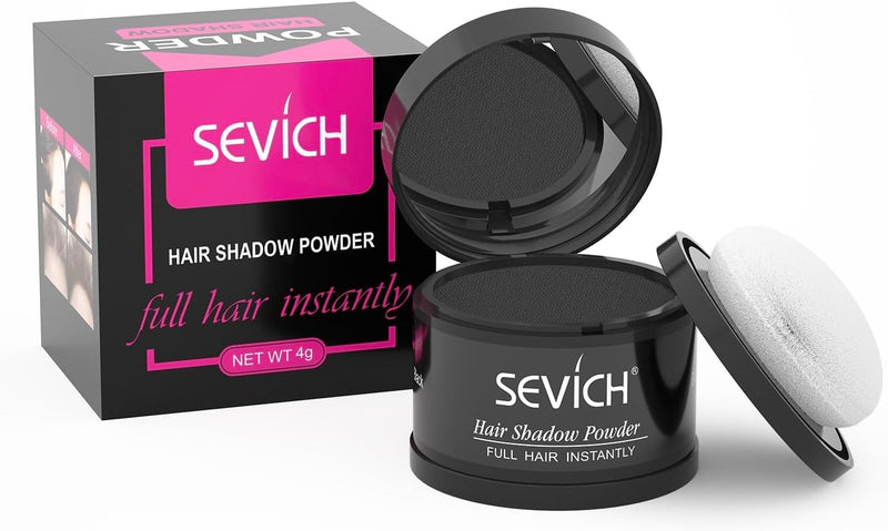 Sevich Hairline PowderInstantly Conceals Hair Loss, Root Touch up Powder, Hair Shadow Toppers for Women & Men, Touch Up for Thinning Gray Hair, Windproof & Sweatproof, Black - 3.97 g (Pack of 1) Black