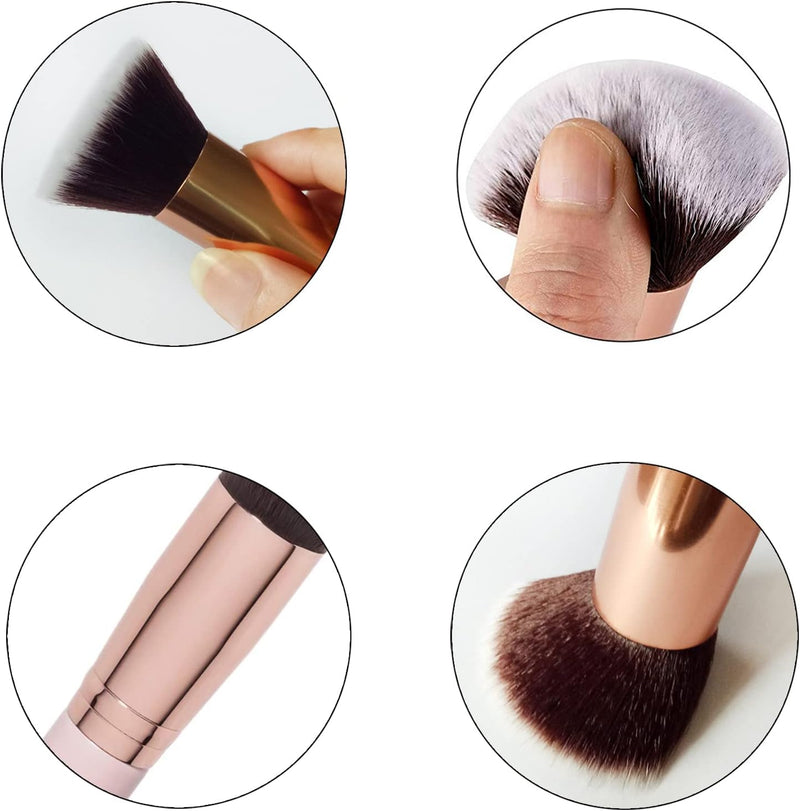 Olakin Make-Up Brush, Foundation Brush, Make-Up Brush, Cosmetic Brush, Flat Cosmetic Brush, Ideal for Creamy, Powdery or Liquid Foundation (Rose Gold)