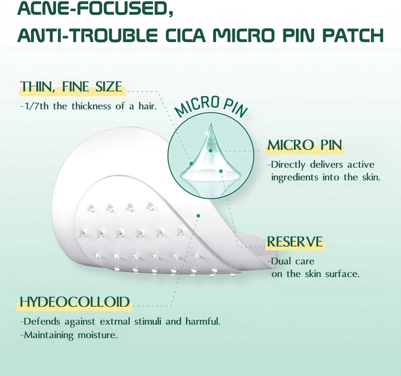 Aroura Premium | Deep Blemish Microdart Patches | Target Early-Stage & Deep Pimples | Infused with Salicylic Acid, Tea Tree Oil, Niacinamide, Cica & Hyaluronic Acid | 9 Precision acne Patches