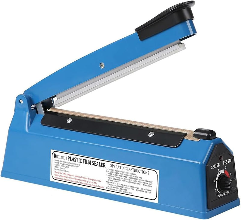 YU WELL Electric Hand Impulse Heat Sealer 12inch Sealing Packaging Machine For Plastic Packet Pouch Bag Polybag (12inch/30cm) - 8inch/20cm