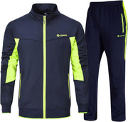 mens Full Zip Full Zip - 2-navy + Fluorescent Green