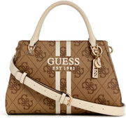 Womens Noelle Luxury Satchel Handbag - Latte Logo