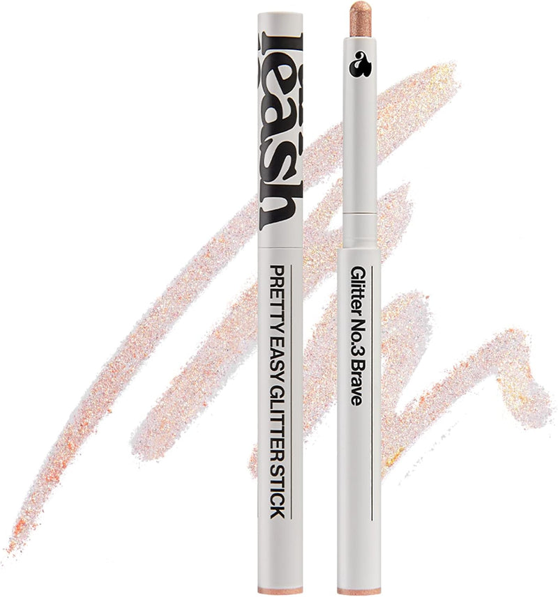 Pretty Easy Glitter Stick cream eyeshadow pencil crayon smudge-proof long lastingshimmer pearleasy use glitterveganmultijust 3 secondseye shadow (N2 Flutter) - NÂ°3 Brave
