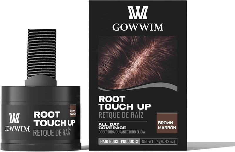 Gowwim Root Touch up Powder, Instantly Gray Hair Cover up Hairline Powder for Women & Men Waterproof and Sweatproof Root Cover Up Long-Lasting for Thinning & Loss Hair (D-Brown) - Brown
