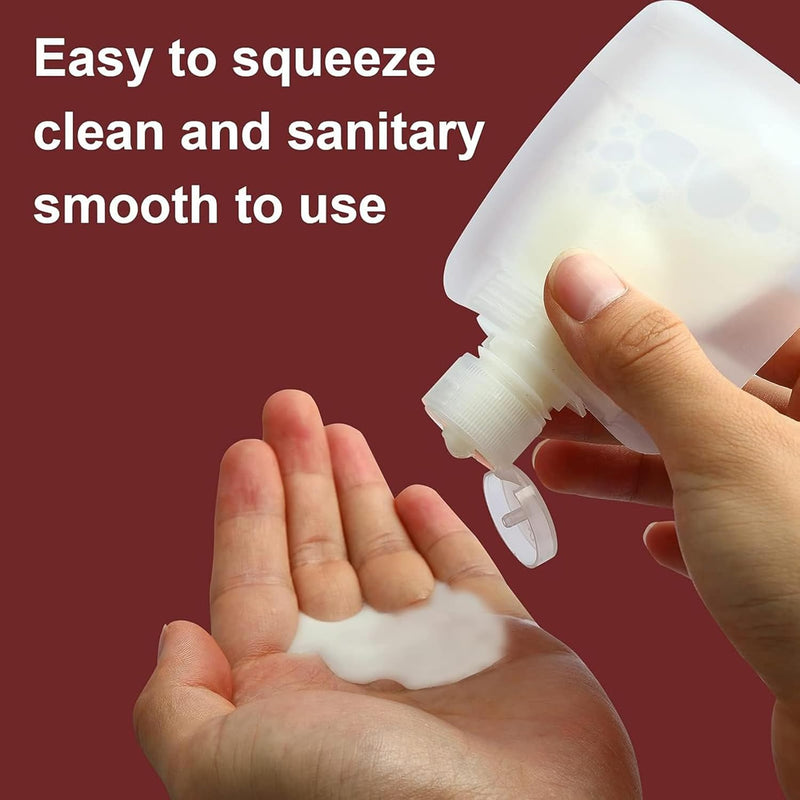 athus 10 Pack Travel Pouches for Toiletries with Funnels, 50 ML TSA Approved Travel Size Portable Refillable Empty Containers Squeeze Pouches Travel Bottles for Shampoo Conditioner Lotion Soap Liquids