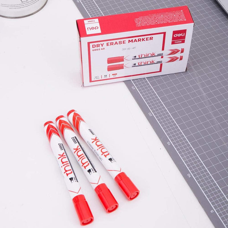 Deli Think 2-5mm Chisel Tip Dry Erase Markers 1x12Piece, Black