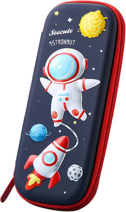 Pencil Case for Kids Boys, Astronaut Large Capacity Waterproof Pencil Box with Compartments Cute Pen Pouch for Kindergarten and School