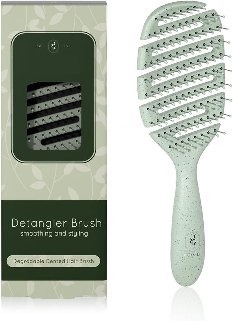 Hair Brush, Degradable Vented Hair brush, Detangling Brush, Detangler Brush for Curly, Thick, and Straight Hair, Dry and Wet Detangling Quickly Detangles and Smooths hair, Hair Brush for Women and Men