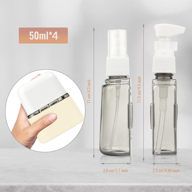 MAKINGTEC Travel Bottles, Leak Proof Containers For Toiletries TSA Approved Airplane Accessories Kits For Liquid Travel Size Accessories and Shampoo Conditioner Bottles (4 Pack)