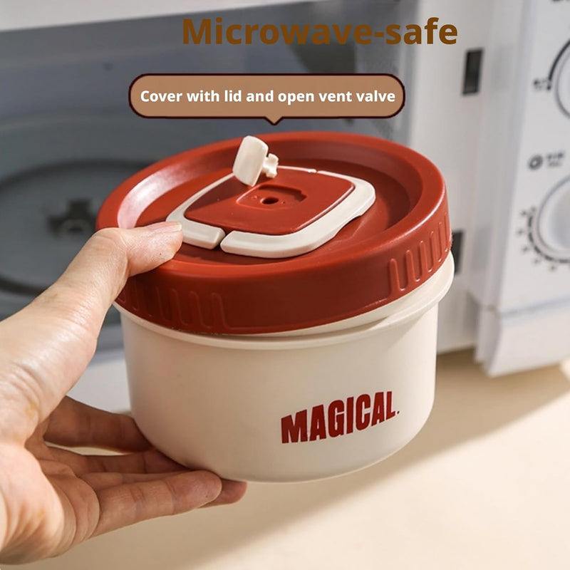 Stainless Steel Round Bento Lunch Box, 4 Pcs Separate Stackable Lunch Containers with Insulated Bag, Microwave Safe, for Adults, Kids, Men & Women