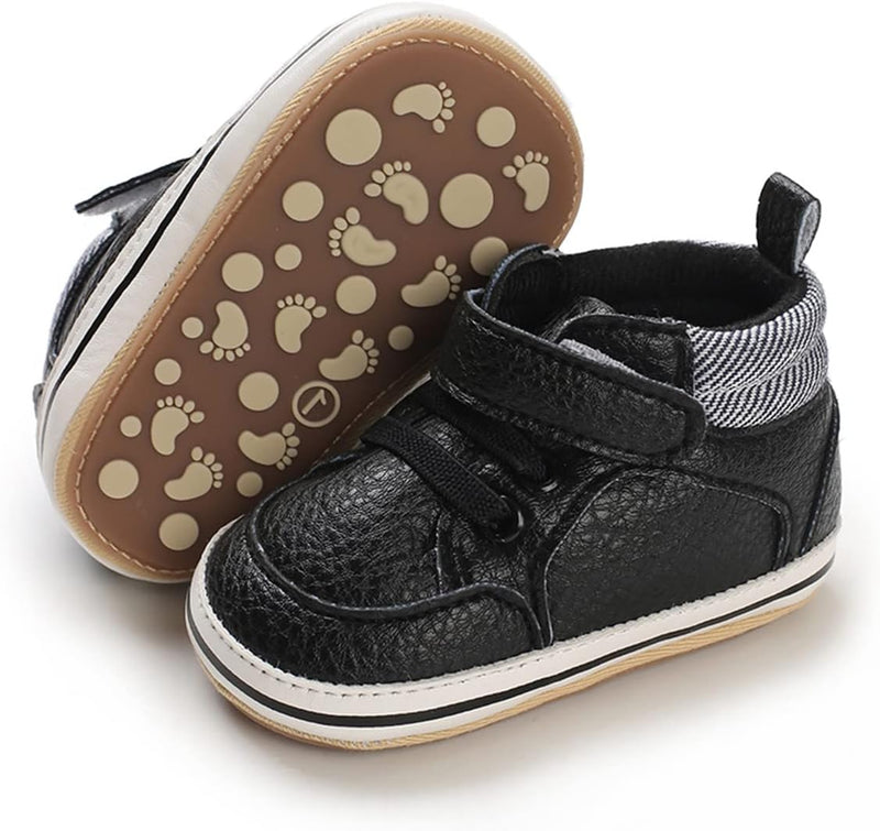E-FAK Baby Shoes Boys Girls Infant Sneakers Non-Slip Rubber Sole Toddler Crib First Walker Shoes