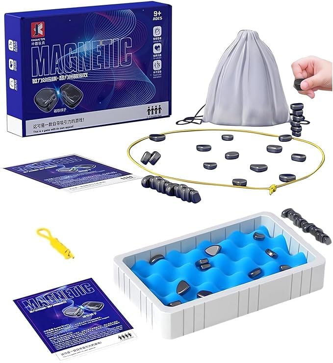 ORCHID M® Magnetic Board Games, Magnetic Chess Game with Sponge Groove/Rope, Portable Magnetic Battle Chess with Storage Bag, magnetic Game for Party, Gift for Kids