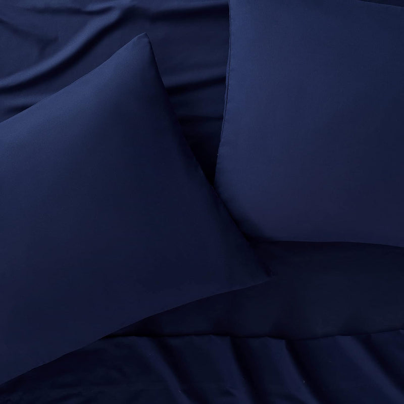 Serta Simply Clean Super Soft Hypoallergenic Stain Resistant Deep Pocket 3 Pieces Solid Bed Sheet Set, Twin XL, Silver Grey