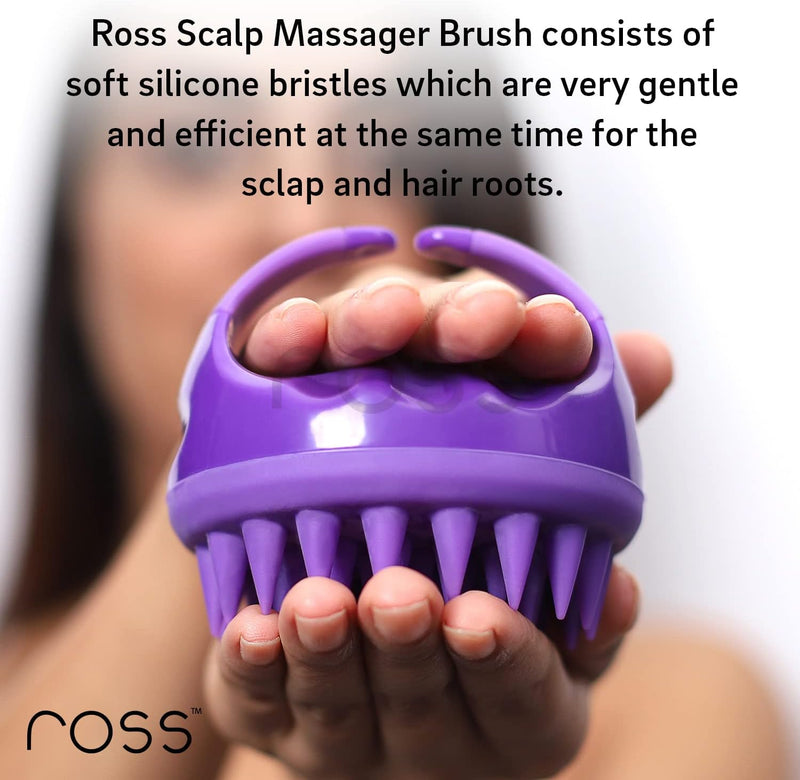 Ross Hair Scalp Massager Shampoo Brush with Soft Silicone Bristles (Black)