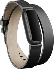 Fitbit Luxe,Leather Double Wrap,Black,One Size