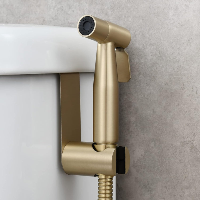 Toilet Bidet Sprayer Stainless Steel Hand Held Shattaf Sprayer Head Replacement Brushed Gold, WS024J2
