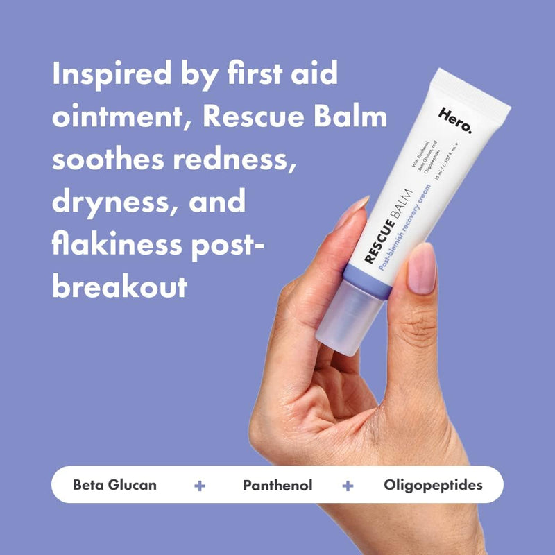 Mighty Patch Rescue Balm Post-Blemish Recovery Cream from Hero Cosmetics - Intensive Nourishing and Calming for Dry, Red-Looking Skin After a Blemish - Dermatologist Tested (50 ml)