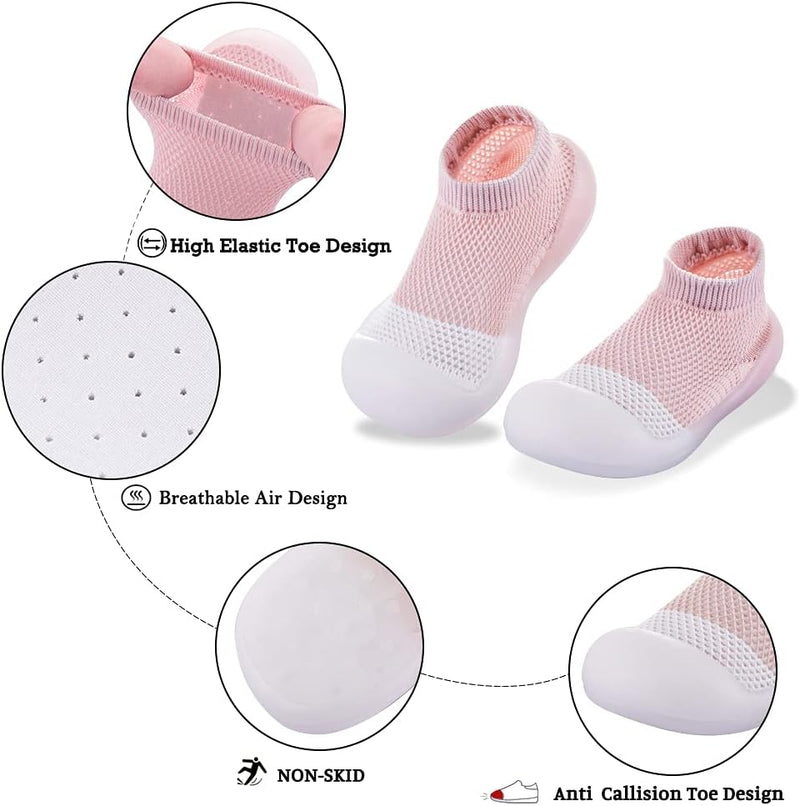 Baby Toddler Non-Skid Sock Shoes Indoor Slipper Breathable Cotton Mesh Lightweight Sole Infant Boy Girls Kids Children