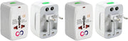 Universal Travel Adapter Pack of 2, International Plug Adaptor for Worldwide Compatibility for Easy Charging, Lightweight and Compact, Ideal for International Travel - Pack of 4